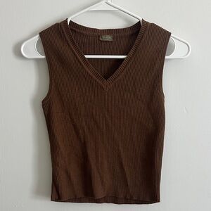 Brandy Melville Chocolate Ribbed Tank Top